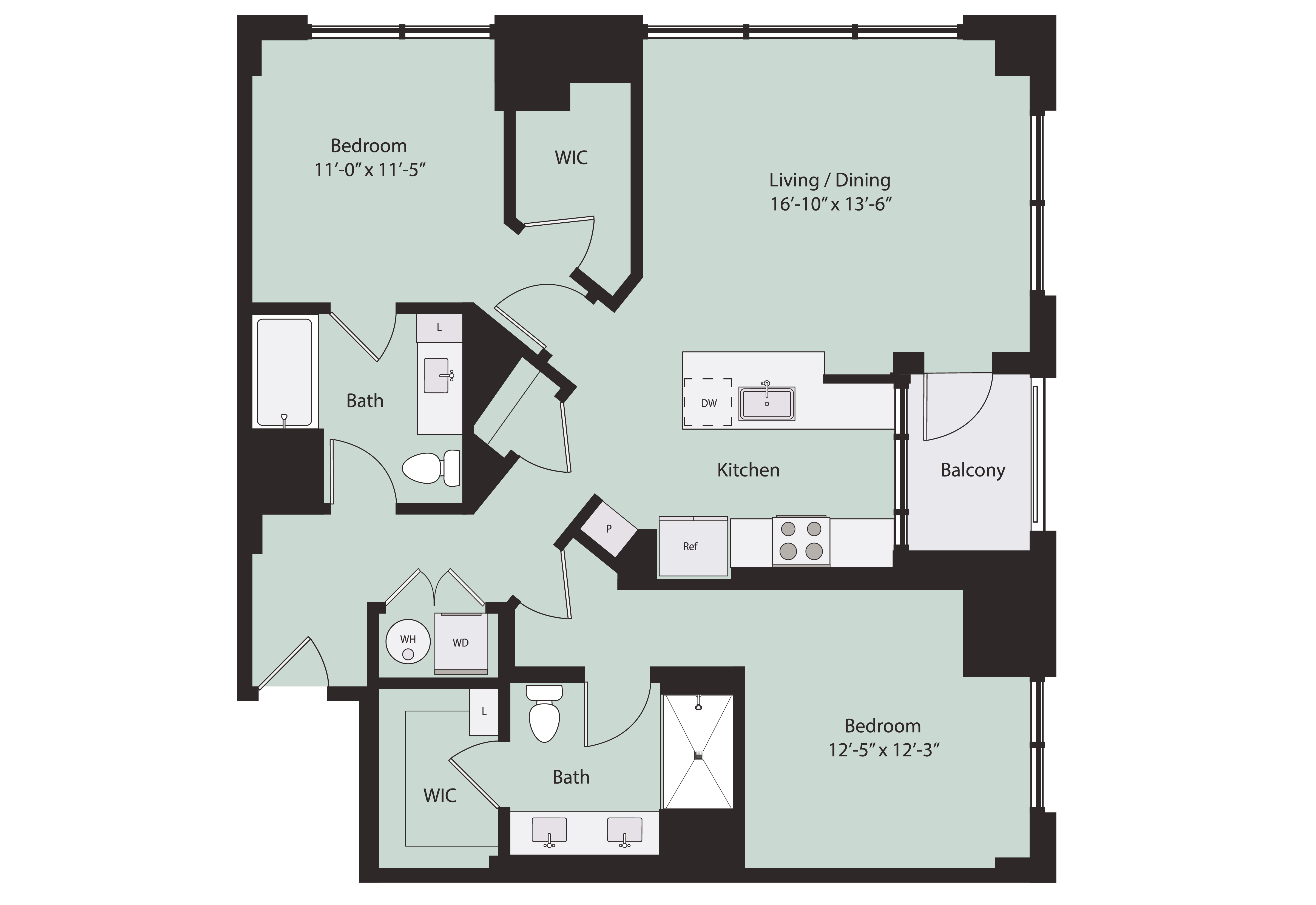 Floor plan layout diagram for B2
